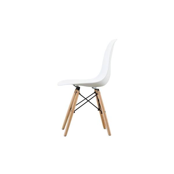 White bucket discount chair wooden legs