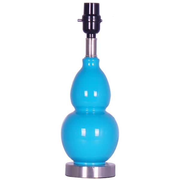 Hampton Bay Mix & Match 17 in. Aqua Gourd Metal Accent Lamp Base Title 20
