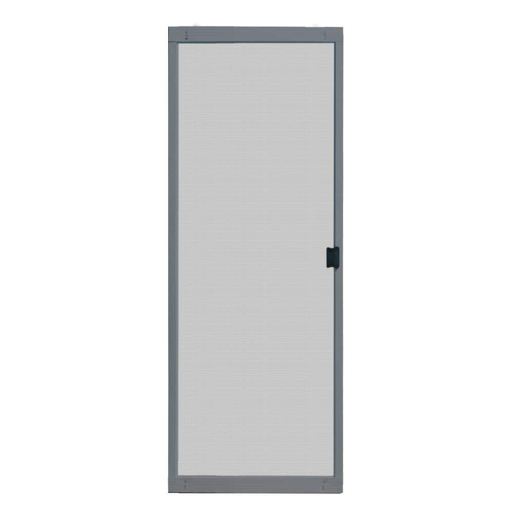 Unique Home Designs 30 in. x 80 in. Adjustable Fit Gray Steel Sliding Patio  Screen Door ISPM500030GRY - The Home Depot