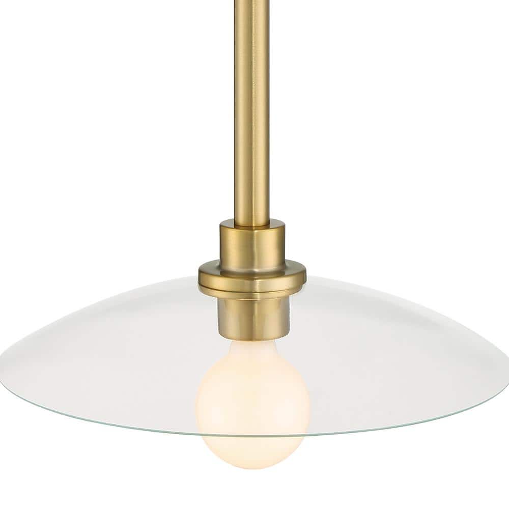 Litto 14" Brushed Gold Modern Pendant with Clear Glass