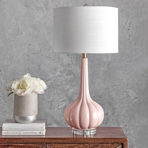 Carlin 29 in. Pink Modern Table Lamp with Shade