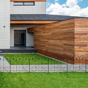 20 ft. W x 31.5 in. H Black Steel Garden Fence Panel Rustproof Decorative Garden Fence (10-Pack)