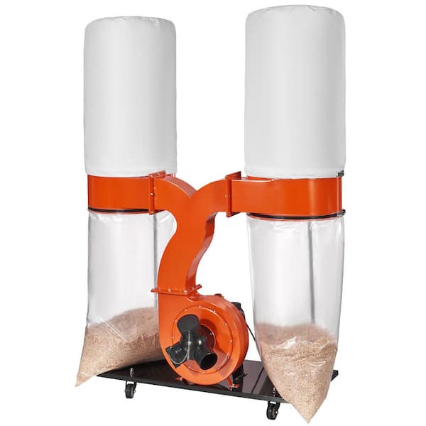 Dust Collector, 3HP 1550 CFM Air Flow, Rolling Dual Dust Collector with 94-Gallon Large Dust Collection Bag, 2.5 Micron