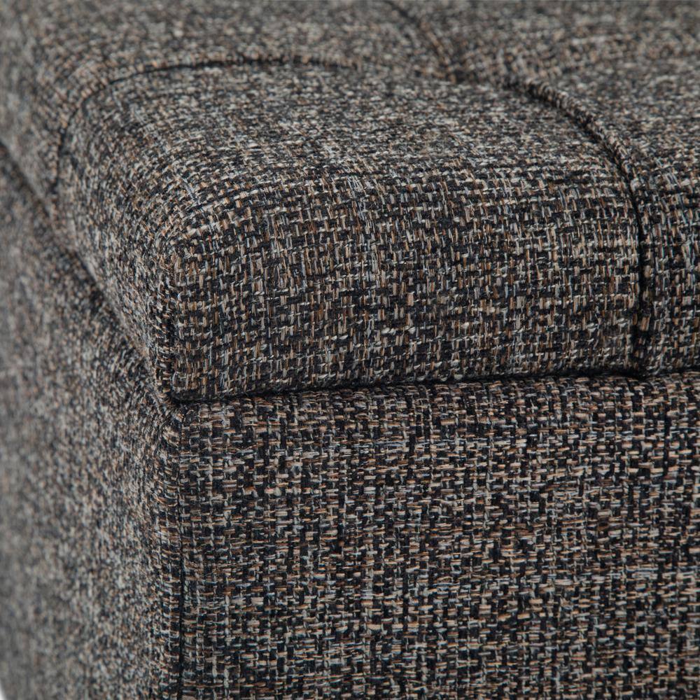 Harrison Dark Grey Tufted Cocktail Storage Ottoman