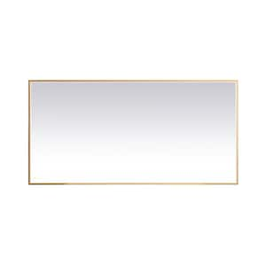 Timeless Home 72 in. W x 36 in. H Modern Rectangular Aluminum Framed LED Wall Bathroom Vanity Mirror in Brass