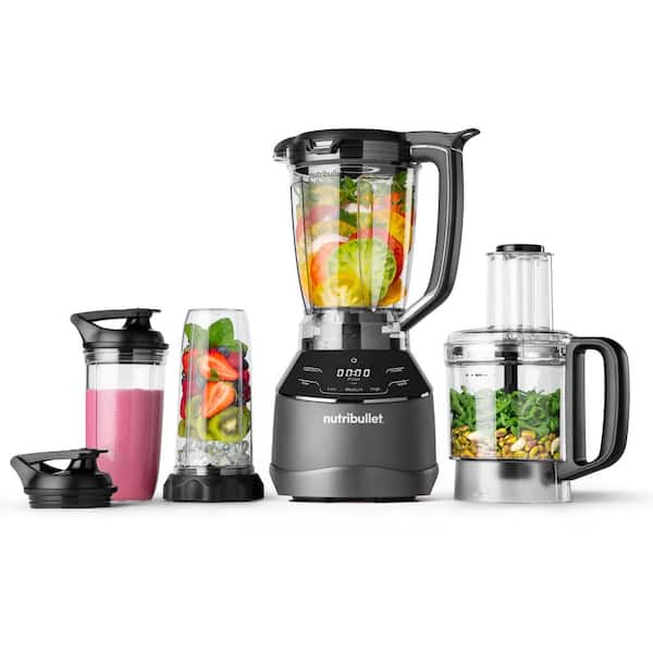 NutriBullet 64 Oz Triple Prep System 3 Speed Multifaceted Blender 7 Cup Food  Processor Attachment in Gray NBKS50100 - The Home Depot