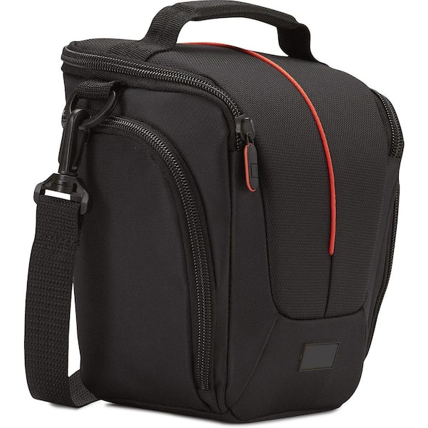 SLR Camera Holster Case Logic Black Large Padded Base with Zippered Pockets for Accessories and Quick Access