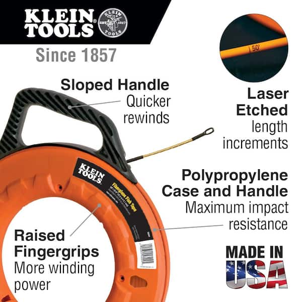 200 ft. Fiberglass Fish Tape with Spiral Leader