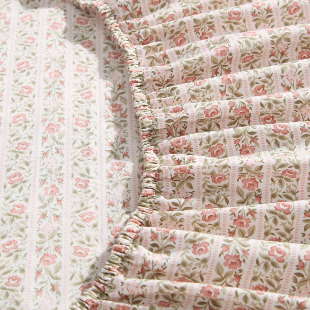 Marta Stripe Pink Cotton Percale Queen Sheet Set