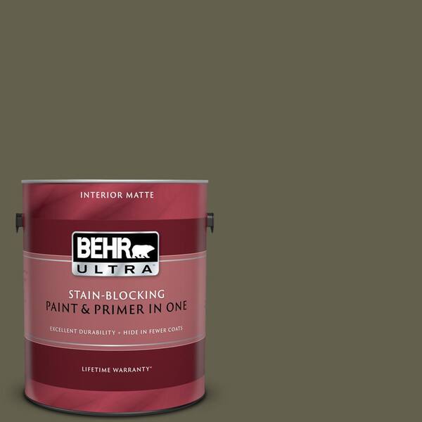BEHR ULTRA 1 gal. #UL190-1 Ivy Topiary Matte Interior Paint and Primer in One