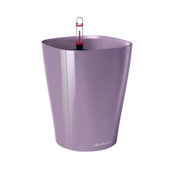 Lechuza Deltini Premium 6 in. Square Pastel Violet Table Top Self Watering Plastic Planter