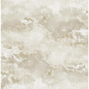 Sicily Marble Metallic Pearl, Greige, and Taupe Faux Paper Strippable Roll (Covers 56.05 sq. ft.)