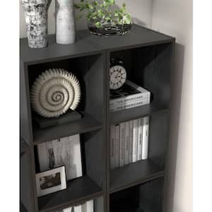 Quincy 23.7 in. Tall Stackable Black Engineered wood 2-Shelf Modern Modular Slim Bookcase