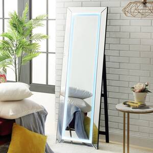 Oversized Mirrored Glass Lighted Classic Mirror (63 in. H X 1 in. W)