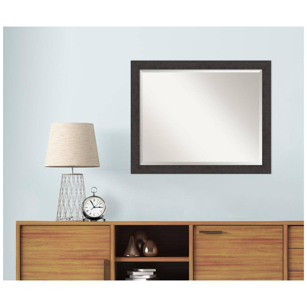 Espresso Wood Framed Rectangular Bathroom Vanity Mirror