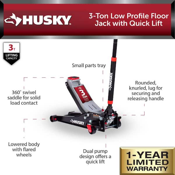 3-Ton Low Profile Floor Jack with Quick Lift