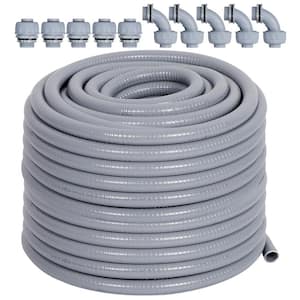 1/2 in. x 100 ft. Electric Non-Metallic Flexible Liquid Tight Conduit with 5 Straight and Five 90° Connector Fittings