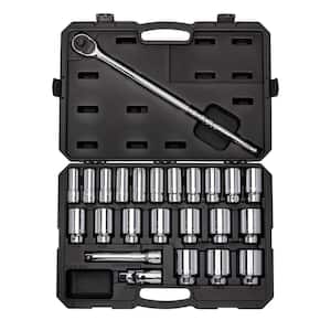 3/4 in. Drive Deep 6-Point Socket and Ratchet Set 3/4 in. to 2 in. (25-Piece)