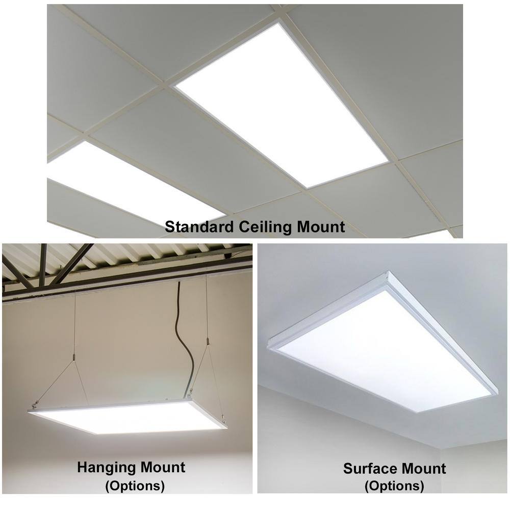 Modern Industrial Aluminum LED Ceiling Light - White, 6500 Lumen
