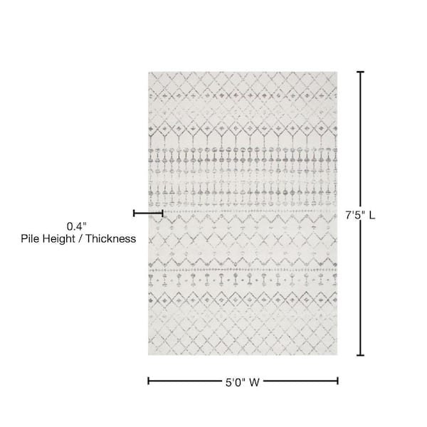 nuLOOM Blythe Modern Moroccan Trellis 5 ft. x 8 ft. Gray