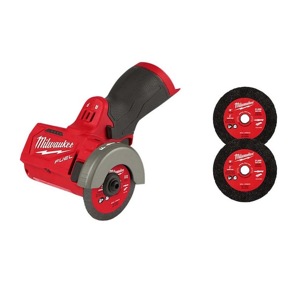 M12 FUEL 12V 3 in. Lithium-Ion Brushless Cordless Cut Off Saw (Tool-Only) with 3 in. Metal Cut Off Wheels (6-Pack)