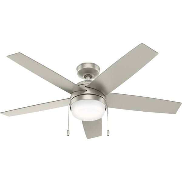 Led Indoor Matte Nickel Ceiling Fan, Hunter Ceiling Fan Light Kit Warranty