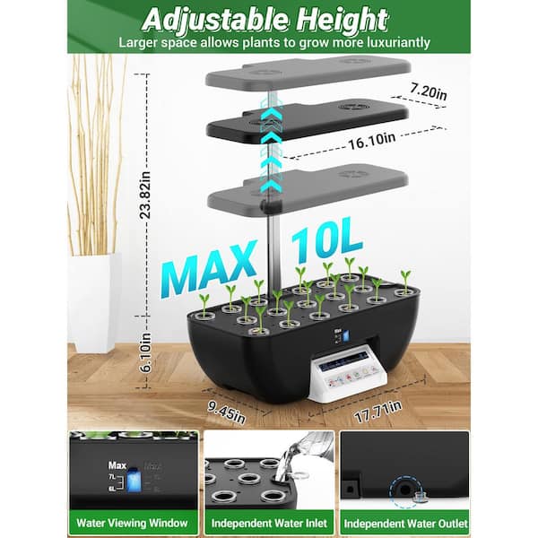 N/A 17-Pod Hydroponic Garden Kit with Full-Spectrum LED Grow