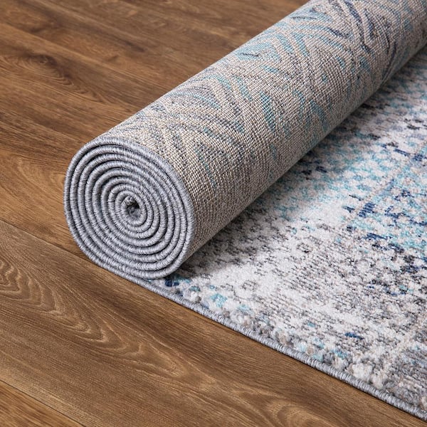 Concord Global Trading Vintage Collection Piazza Blue 7 ft. x 9 ft
