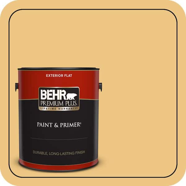 BEHR PREMIUM PLUS 1 gal. #M290-4 Garbanzo Paste Flat Exterior Paint & Primer