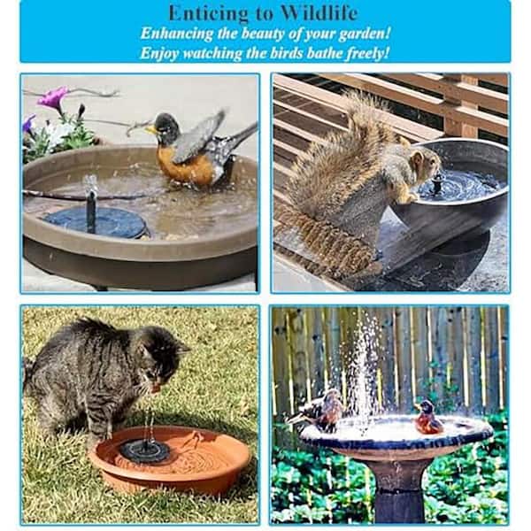 Solar Fountain, Solar Powered Bird Bath Fountain Pump With 4 Nozzles 1 Zonnepaneel Kit Waterpomp Buiten Bewatering Dompelpomp Voor Vijver Zwembad