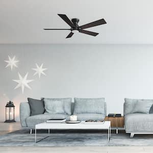 Armoy 52 in. Integrated LED Indoor Matte Black 10-Speed DC Ceiling Fan with Light Kit Color Changing Remote Control