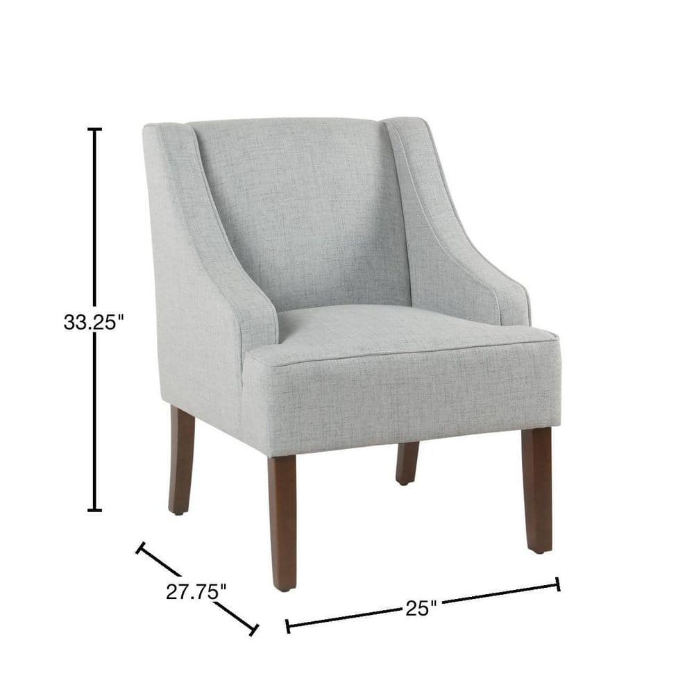 Coastal Breeze Light Blue Stripe Wooden Accent Chair