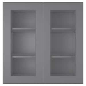 30 in. W X 12 in. D X 30 in. H in Shaker Gray Plywood Ready to Assemble Wall Kitchen Cabinet with 2-Doors 3-Shelves