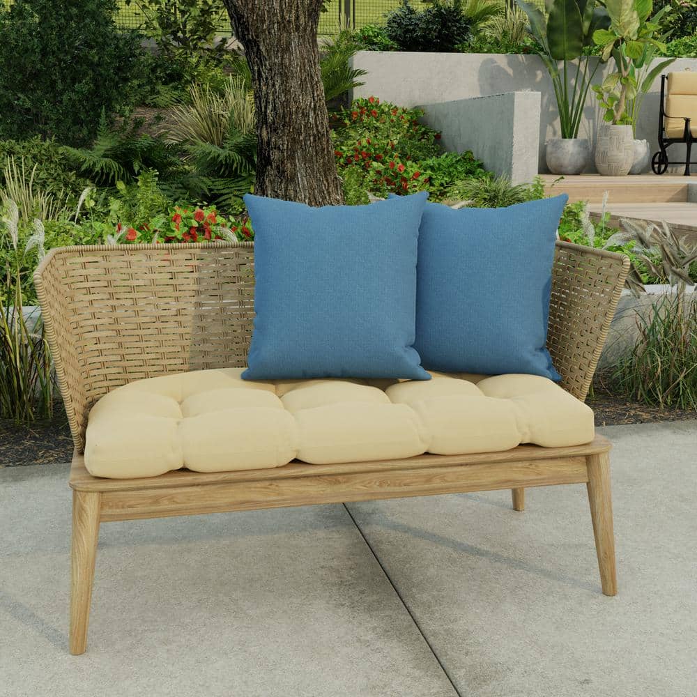 Capri Blue Outdoor Square Throw Pillows Set of 2
