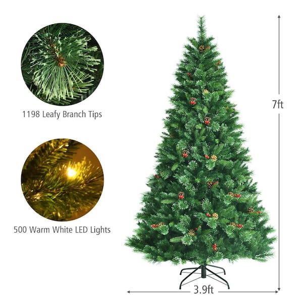 7ft Premium Christmas Tree with LED Lights, Adjustable Platforms & Met –  Holiday Celebration Trees