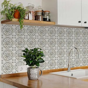 Gray and White R71 8 in. x 8 in. Vinyl Peel and Stick Tile (24 Tiles, 10.67 sq. ft./Pack)