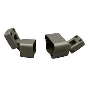 Plus Charcoal Gray Aluminum Textured Stair Bracket Kit (Top and Bottom Bracket with Necessary Screws)