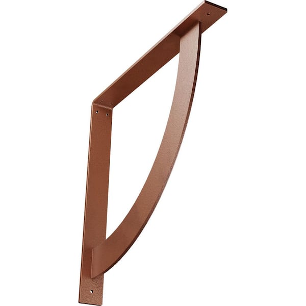 Ekena Millwork 2 in. x 18 in. x 18 in. Steel Hammered Copper Bulwark Bracket