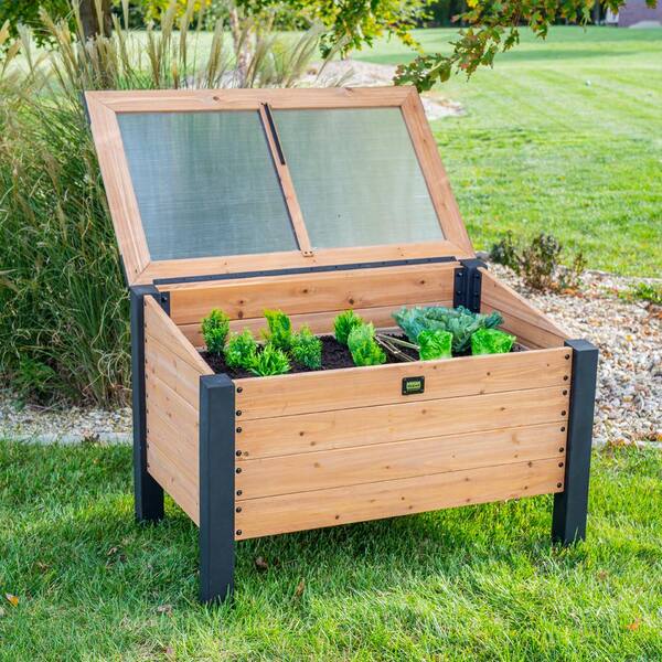 Wooden Cold Frame Raised Planter Greenhouse popular Bed