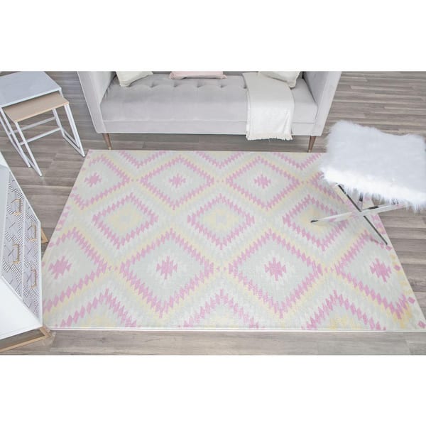 Bodrum BubbleGum 2'x4' Moroccan Gray Area Rug