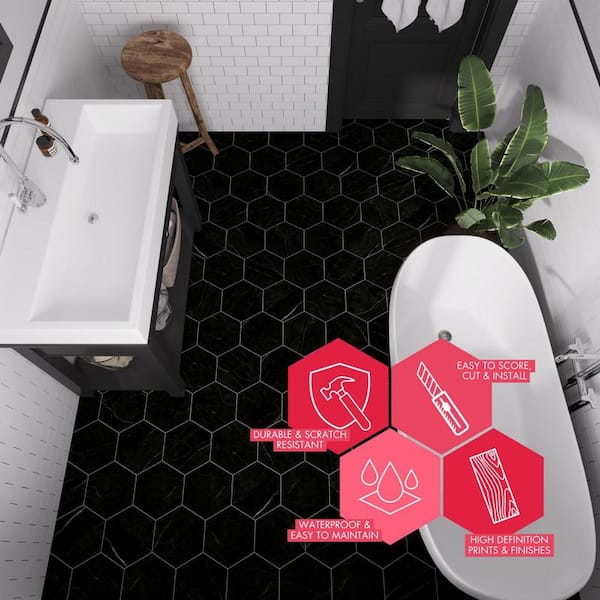 Black Vinyl Flooring for Kitchens & Bathrooms