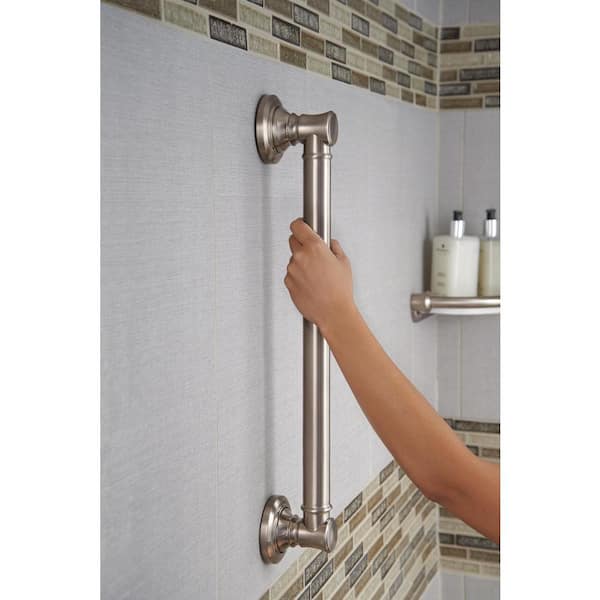 Traditional 18 in. x 1-1/4 in. Concealed Screw ADA Compliant Bathroom Shower Grab Bar in Brilliance Stainless Steel