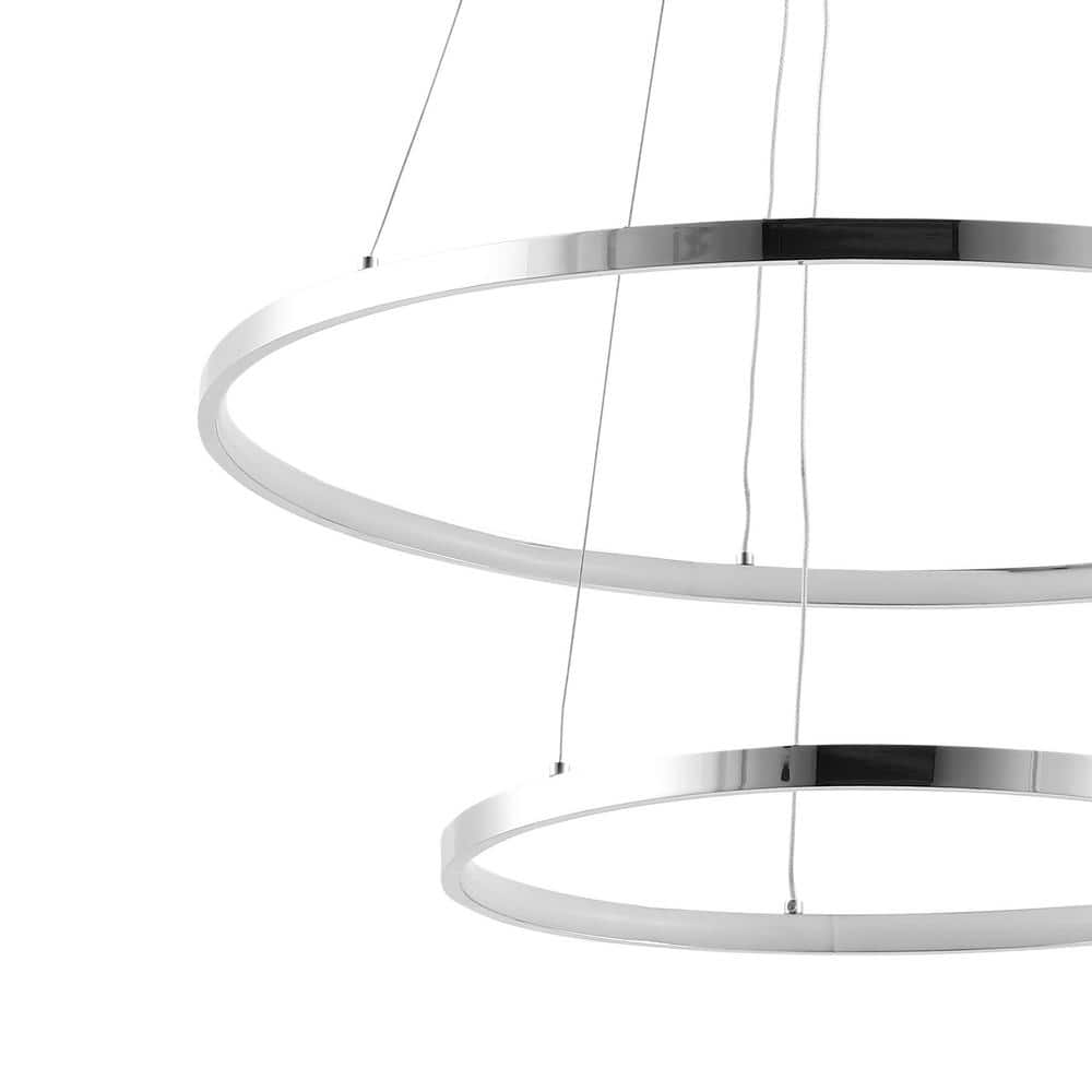 Brice Minimalistic Chrome Double Hoop LED Pendant