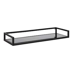 Blex 8 in. x 24 in. x 3 in. Black Metal Floating Decorative Wall Shelf Without Brackets