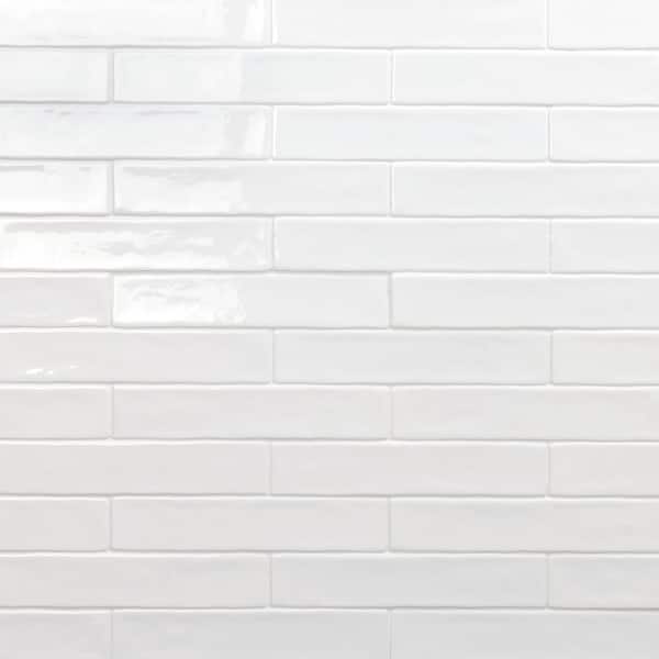 Newport White 2 in. x 10 in. Polished Ceramic Subway Wall Tile (5.70 sq. ft. / Case)