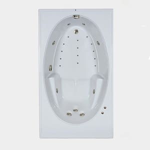 60 in. Acrylic Rectangular Drop-in Combination Bathtub in White
