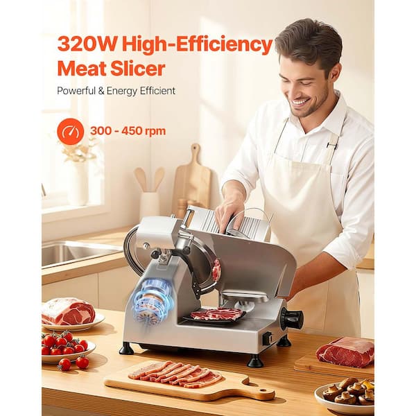 RGV 電動スライサー シルバー SVOPES Commercial Electric Meat Slicer, 320W Silver Food Slicer