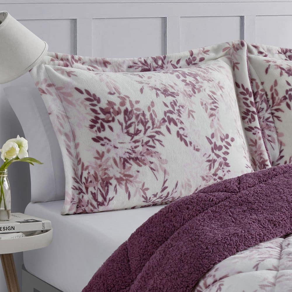 Queen Purple Reversible Microfiber Comforter Set