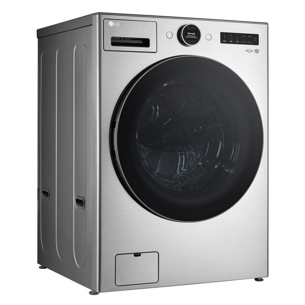 4.5 cu. ft. Stackable Smart Front Load Washer in Graphite Steel with AI Digital Dial, Steam and TurboWash360