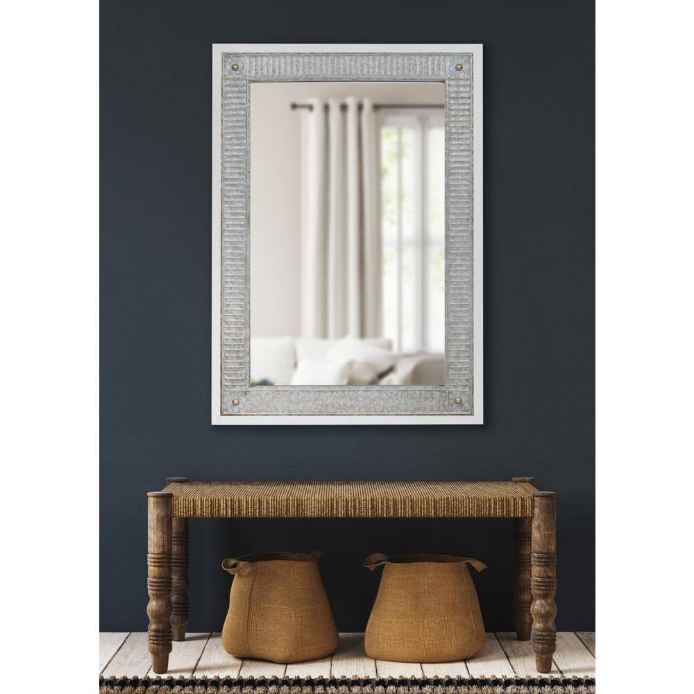 Deely 43.5" White Rectangular Wood Wall Mirror